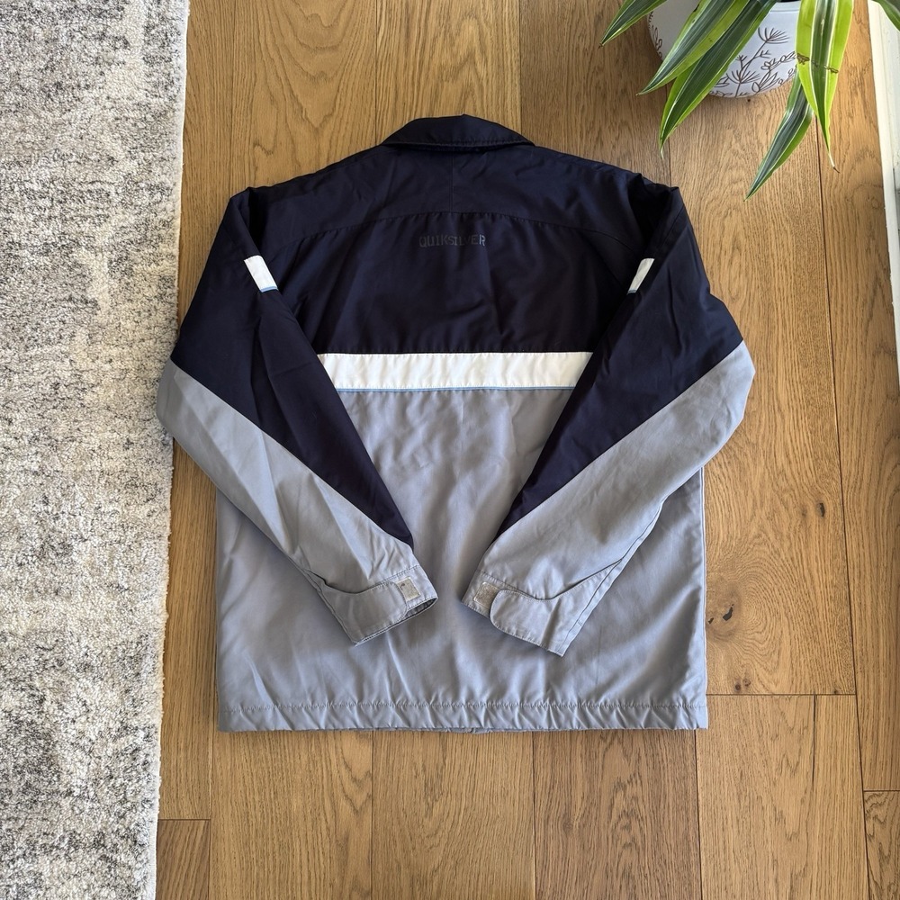 VTG Quiksilver Detroit Style Bomber Jacket Men's Medium Navy Puffer Surf Y2K 00s - Picture 7 of 10